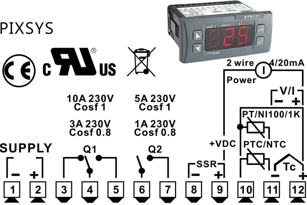Đồng hồ điều khiển nhiệt độ atr121-b xuất xứ Pixsys Italy